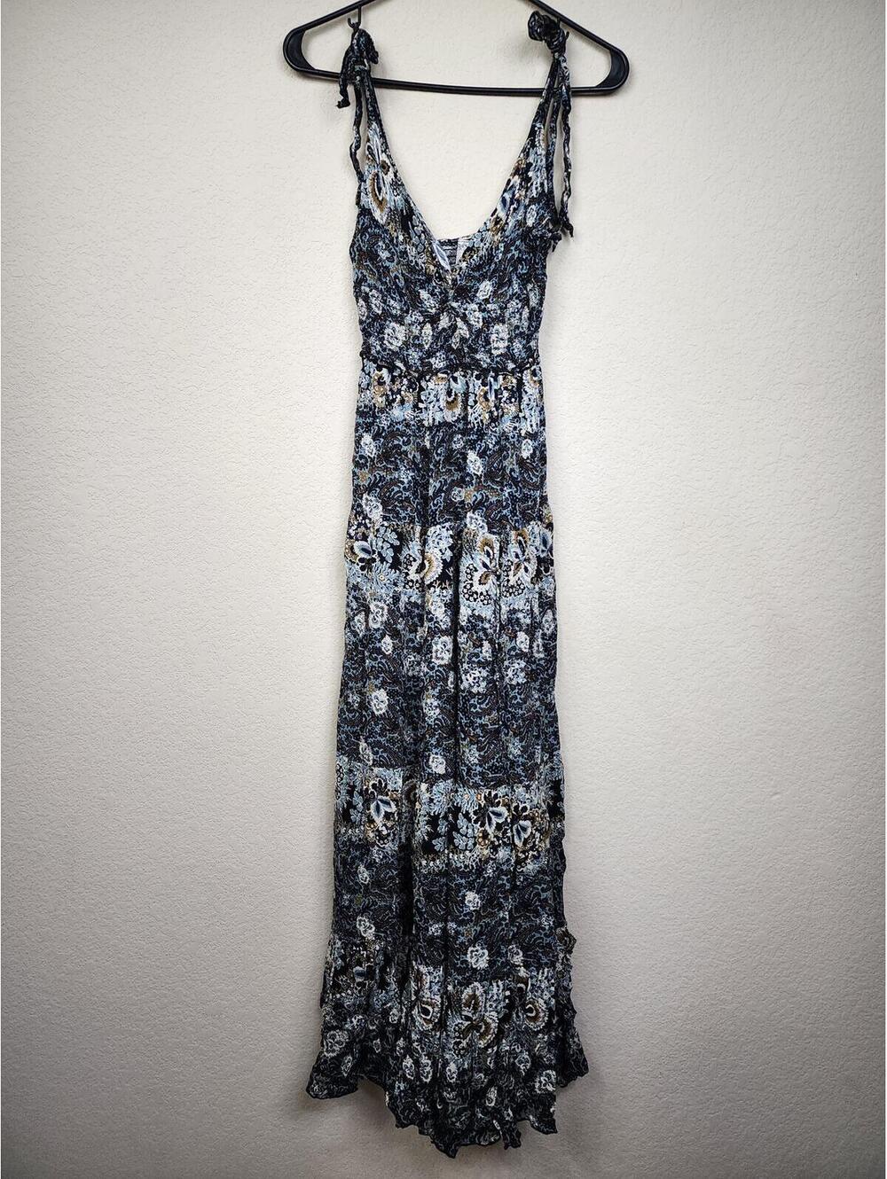 Free People Paisley Boho Smocked Midi Dress